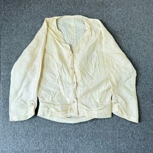 Alice Stuart Vintage‎ 50s Cream Jacquard Blouse Rhinestone Button Size 34